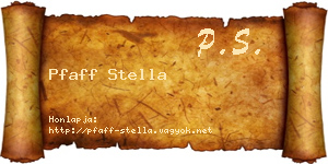Pfaff Stella névjegykártya